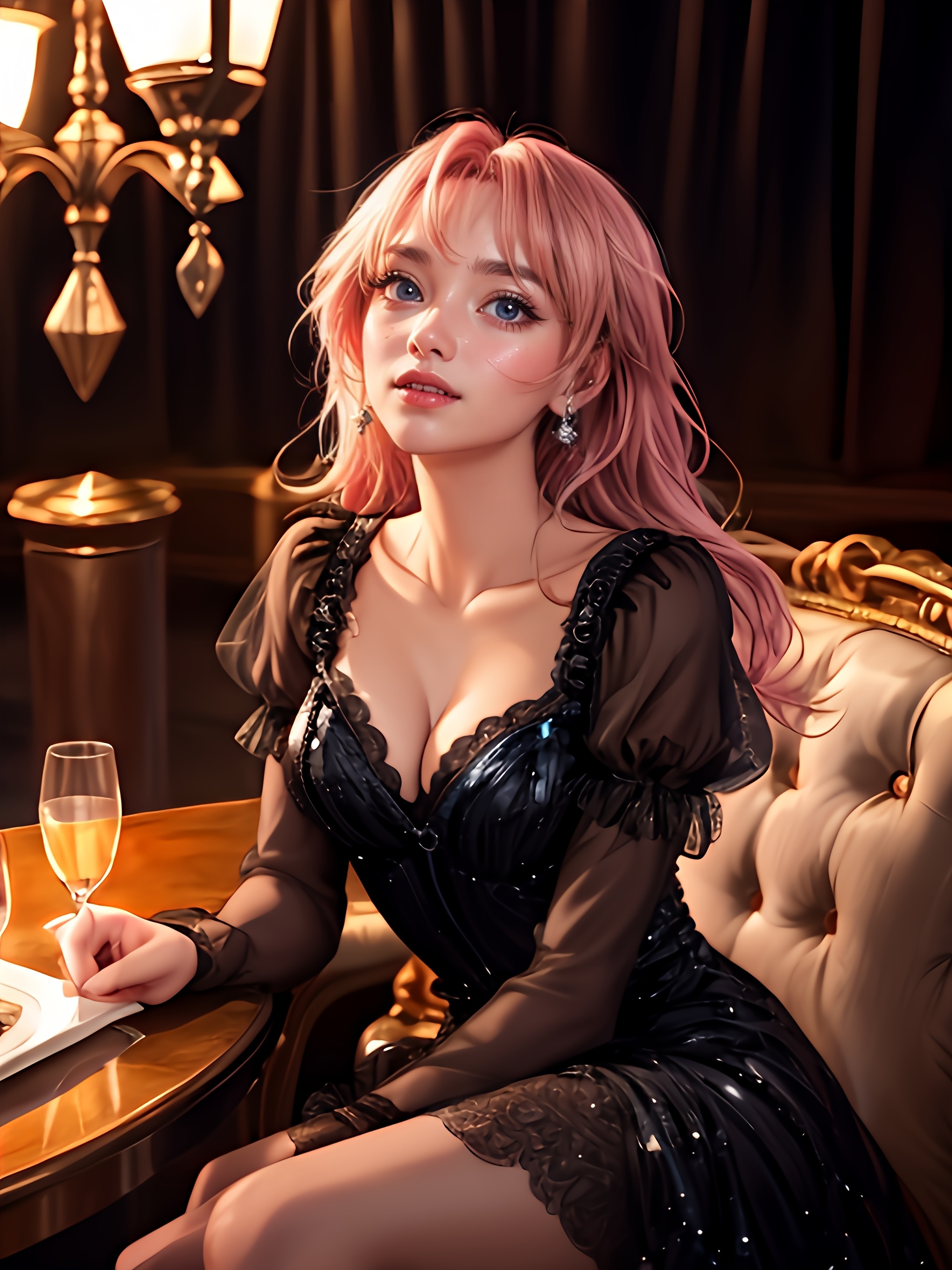 ピンク髪とパフスリーブ