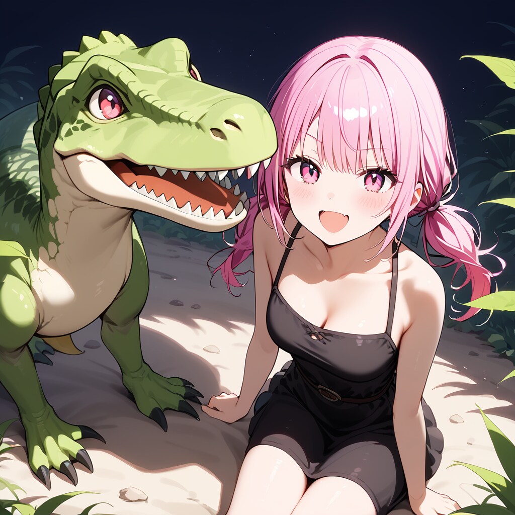 みてー！恐竜だよ！