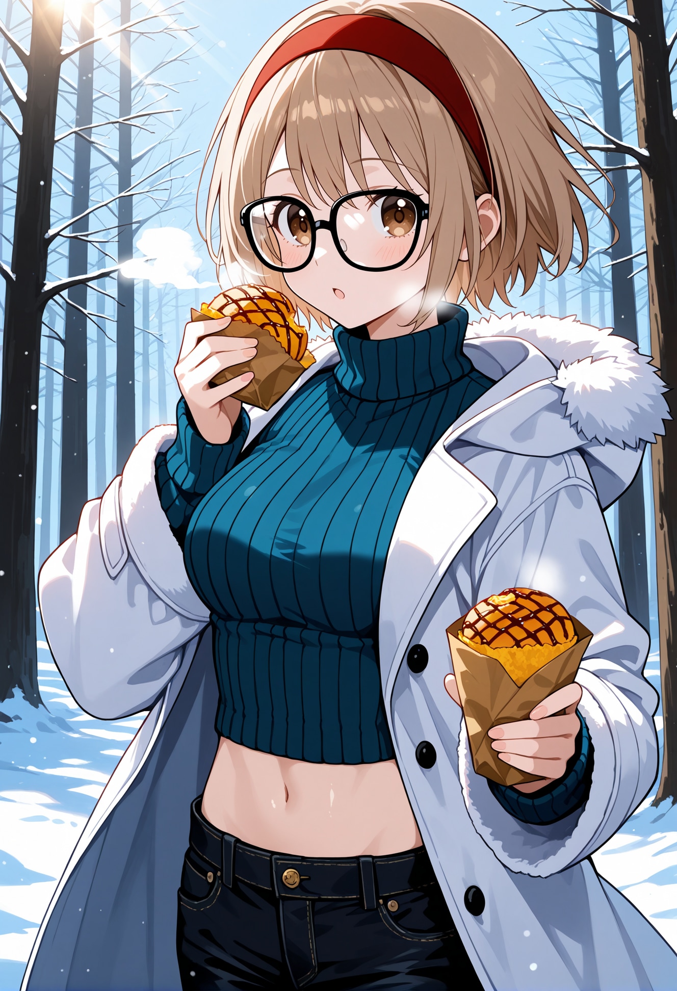 【今日の腹筋】ユール祭を楽しむ智美 | の人気AIイラスト・グラビア