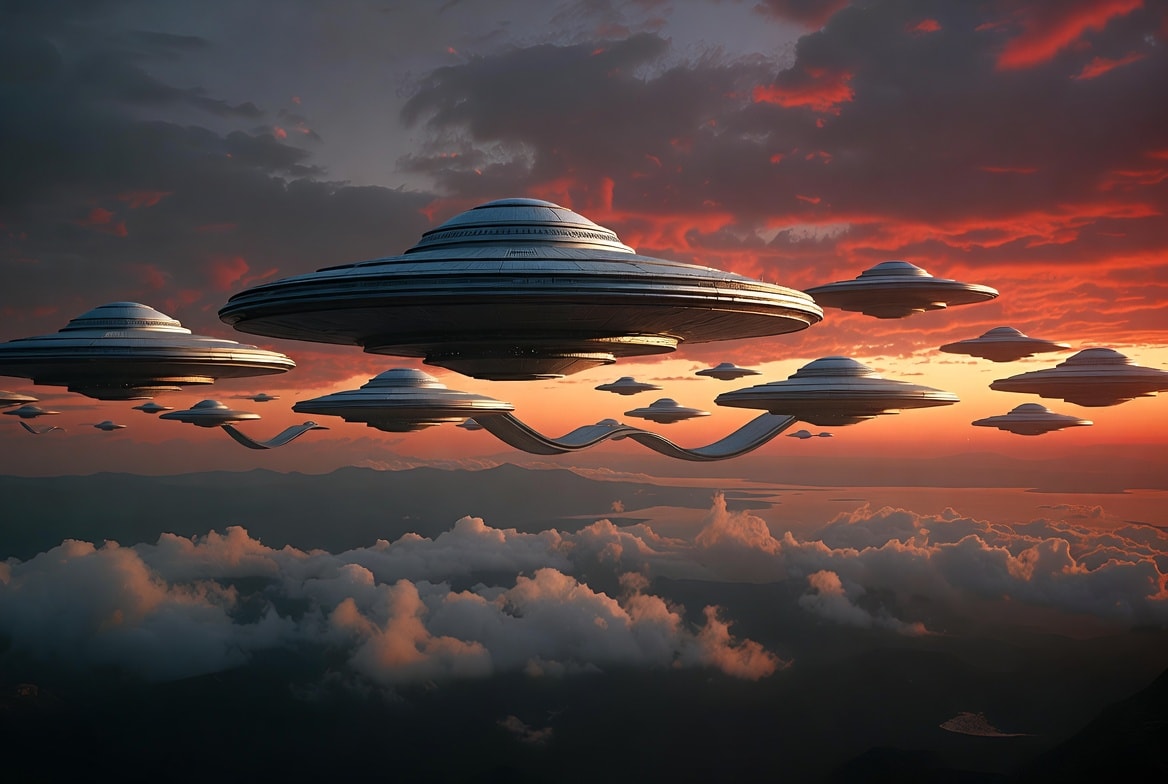 UFOの日　編隊のUFO