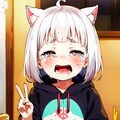 ハンバーガーで大喜びする猫耳幼女 10枚目