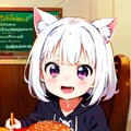 ハンバーガーで大喜びする猫耳幼女 6枚目