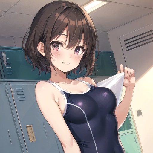 競泳水着、着替え中