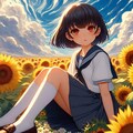 ひまわりと女の子🌻 6枚目