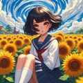 ひまわりと女の子🌻 5枚目