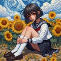 ひまわりと女の子🌻 7枚目