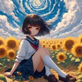 ひまわりと女の子🌻 4枚目