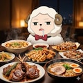 深夜メシの誘惑に耐えられないヒツジ 2枚目