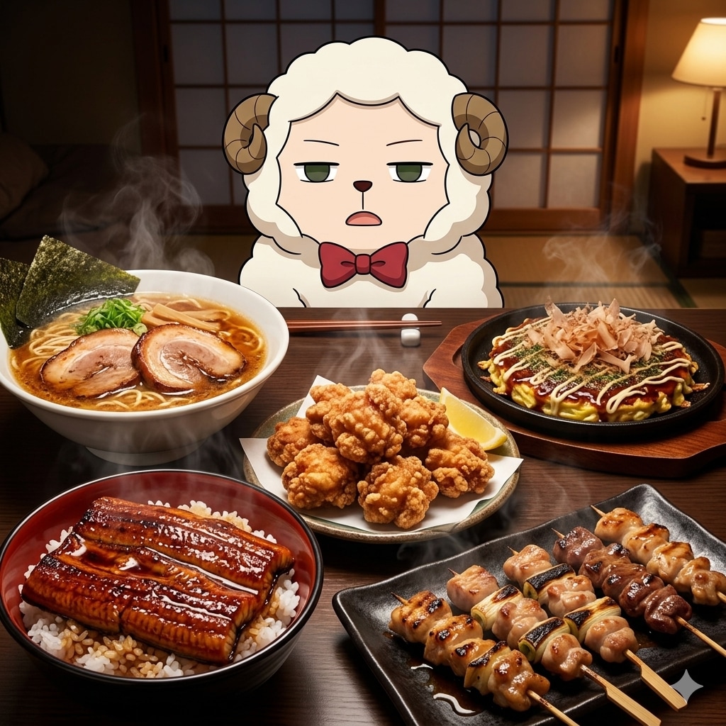 深夜メシの誘惑に耐えられないヒツジ