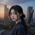 摩天楼にタイムスリップしてしまった女剣士 2枚目