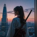 摩天楼にタイムスリップしてしまった女剣士 3枚目