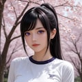 白靴下ブルマと桜花　フォト系 3枚目