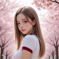 白靴下ブルマと桜花　フォト系 5枚目