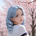 白靴下ブルマと桜花　フォト系 4枚目
