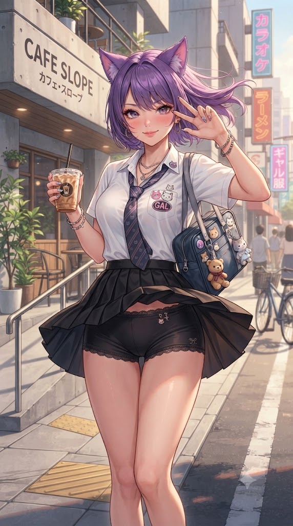 アイスラテとパンチラの制服ギャルシス