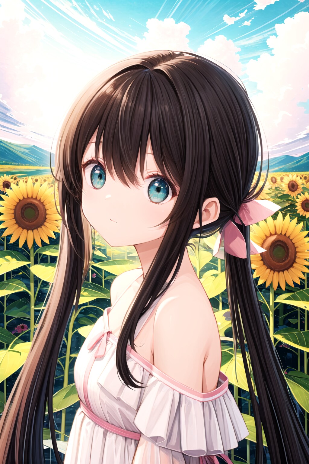 ひまわり畑にお出かけ | の人気AIイラスト・グラビア