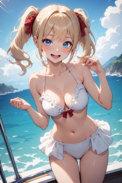 ……あんまりジロジロ見ないでよ。この水着、あんたのために選んだんだから