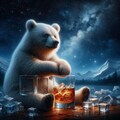 油絵＆ファンタジー、星空でウィスキーを飲む白熊 3枚目