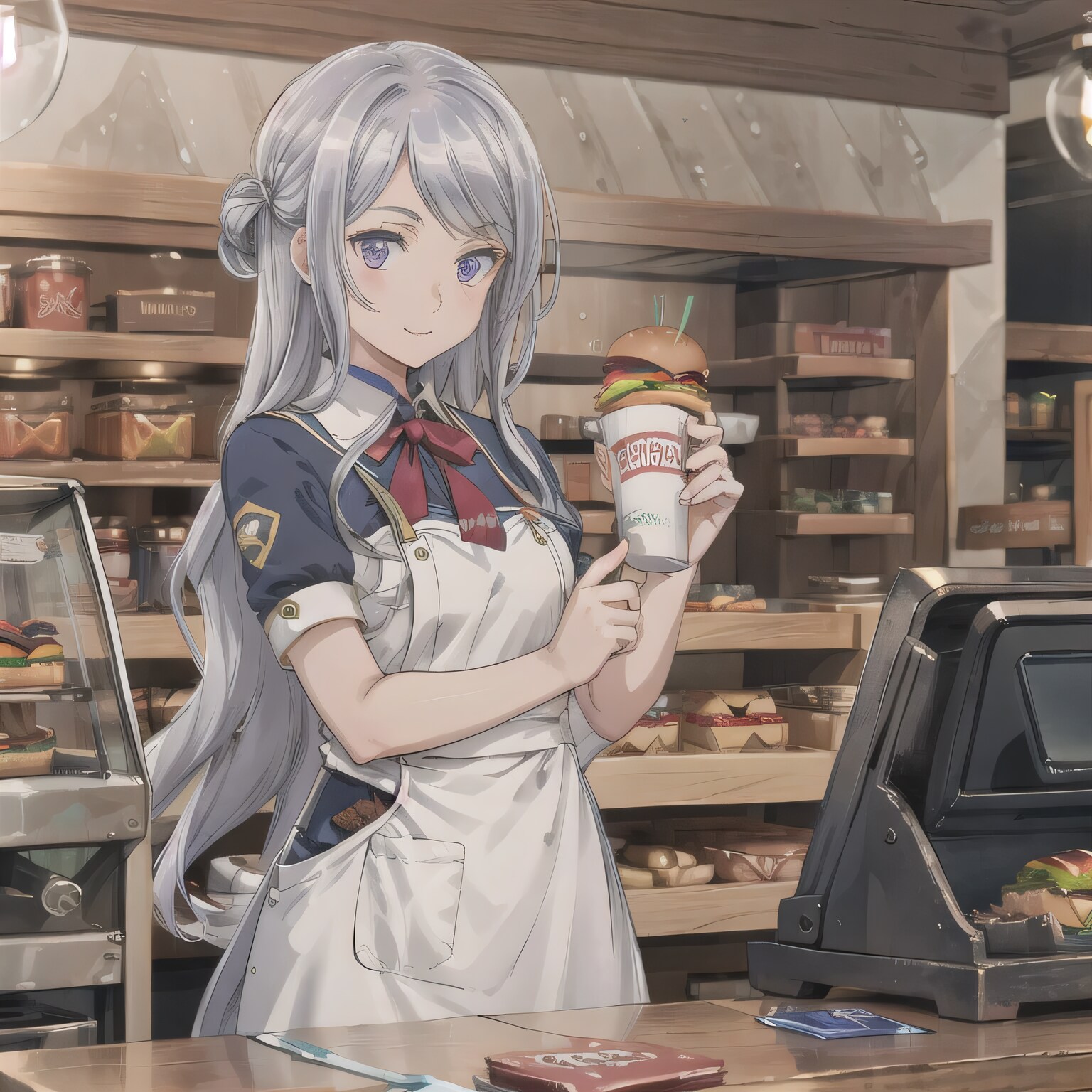 銀髪ロングでクルーの少女２ | の人気AIイラスト・グラビア