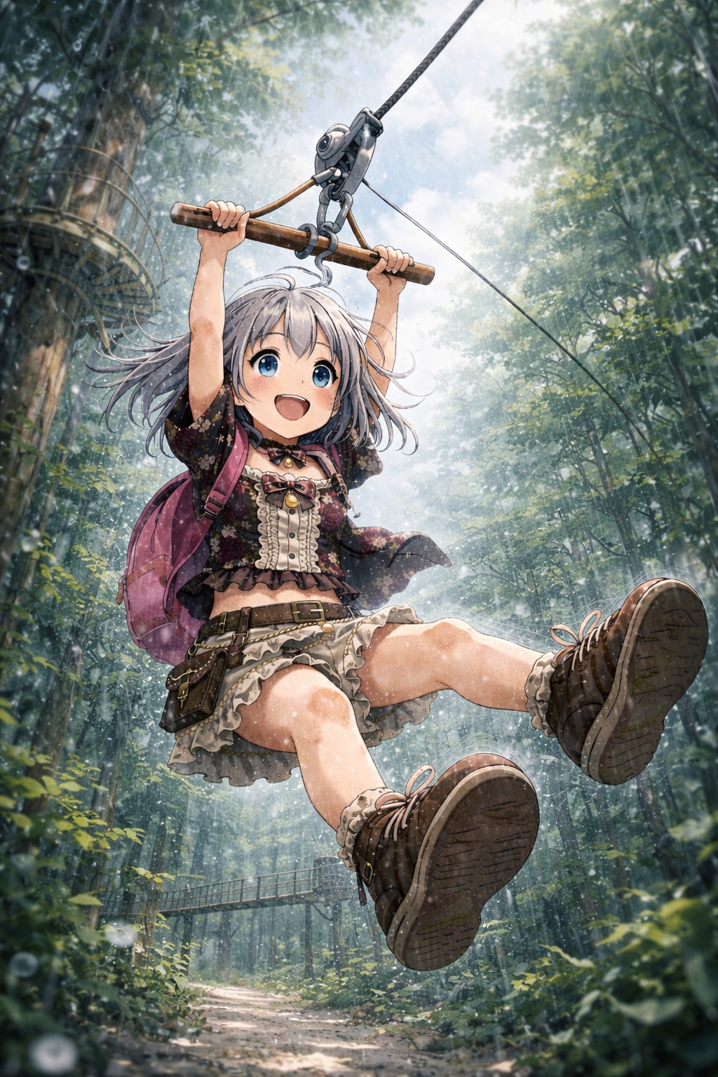 雨を切り裂いて、空を駆ける。