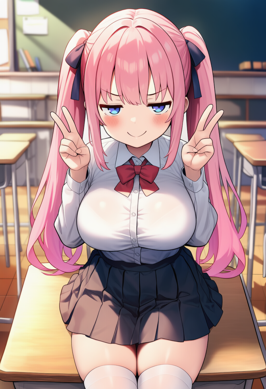 ドヤ顔ダブルピースツインテちゃん