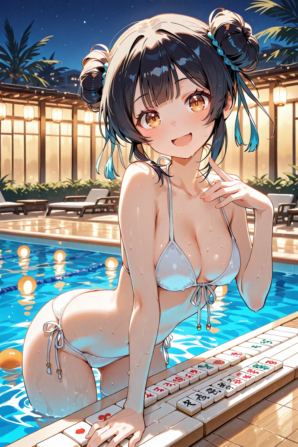 ナイトプールで