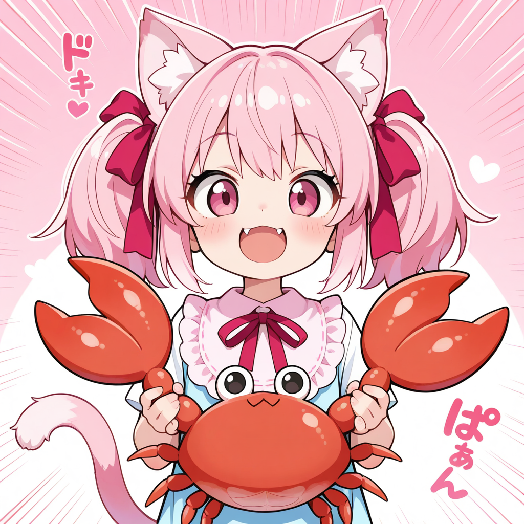 Promptfessorさまが「ねこさまの味方」と言ってくださったので、カニをプレゼントするねこちゃん！！