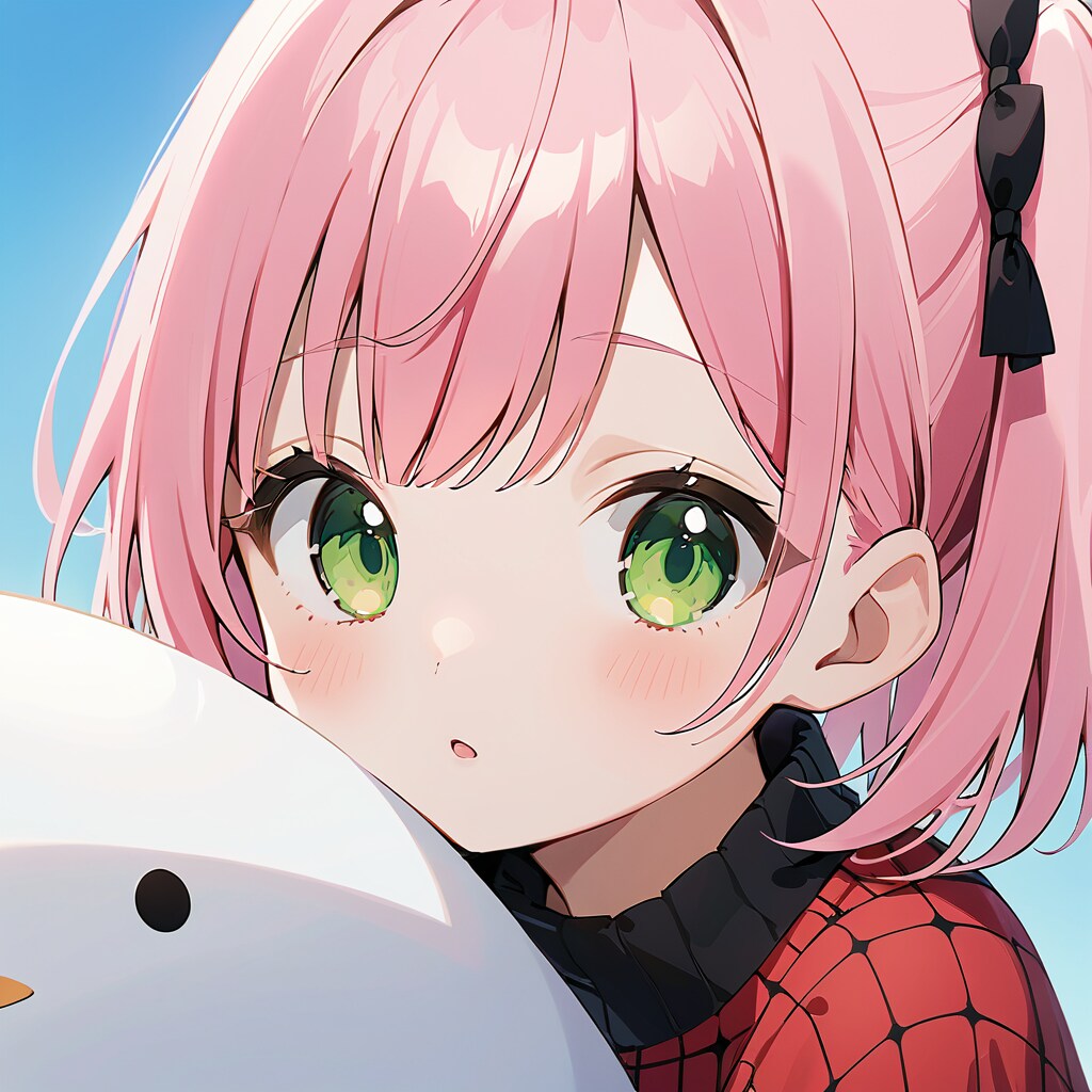 シマエナガぬいぐるみと少女