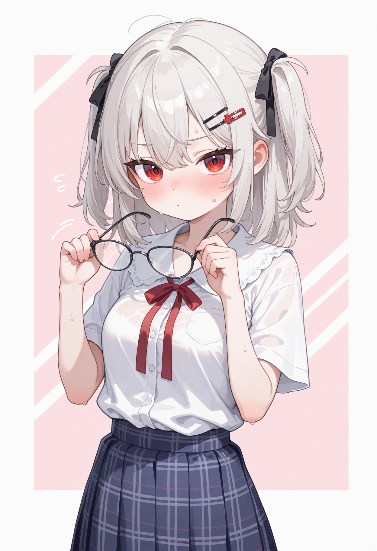 メガネを外したつりメガネ少女
