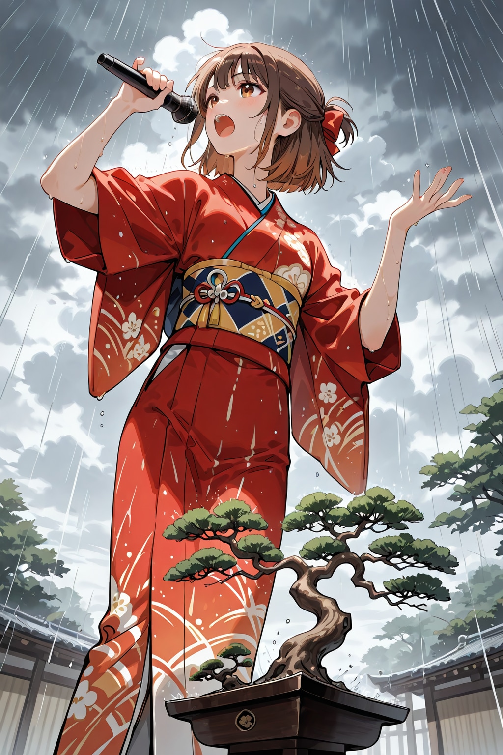 盆栽に歌を聴かせる | の人気AIイラスト・グラビア