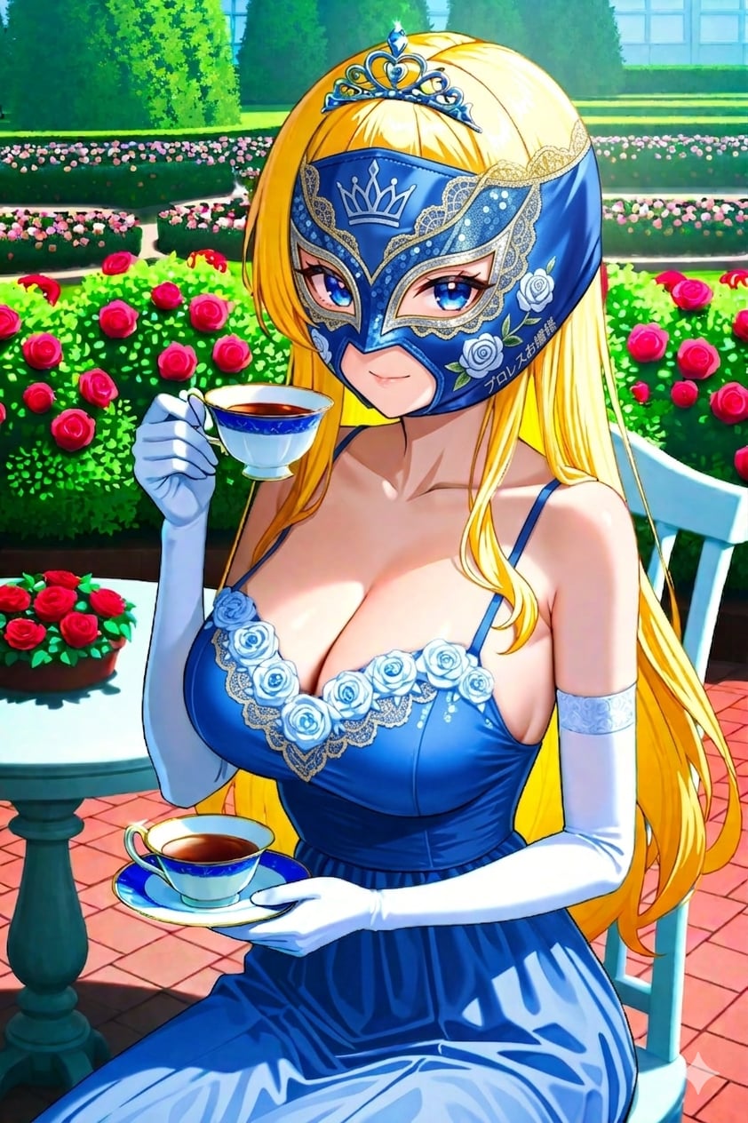 覆面お嬢様のティータイム | の人気AIイラスト・グラビア