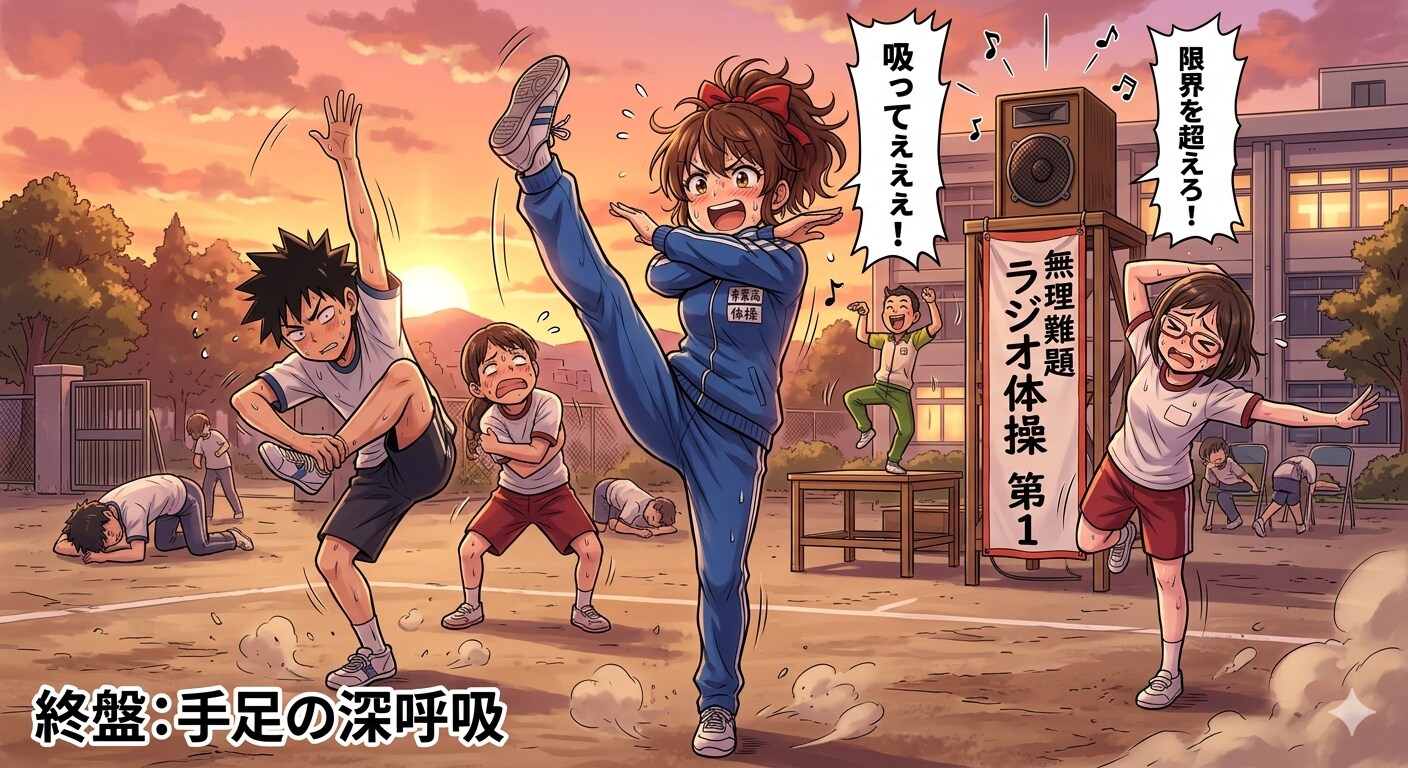 ラジオ体操 第99：終盤の「手足の深呼吸」