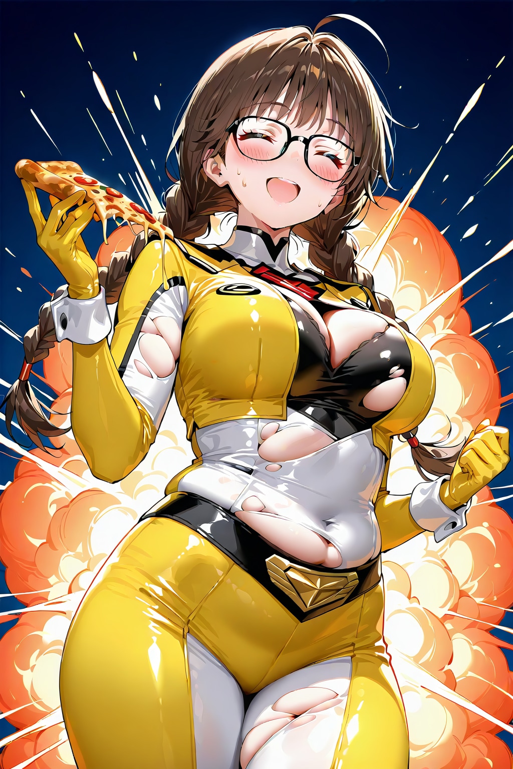 ピザの日にも出撃！眼鏡三つ編み戦隊メガミツジャー