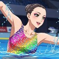 シンクロ美少女　ソロの演技① 2枚目