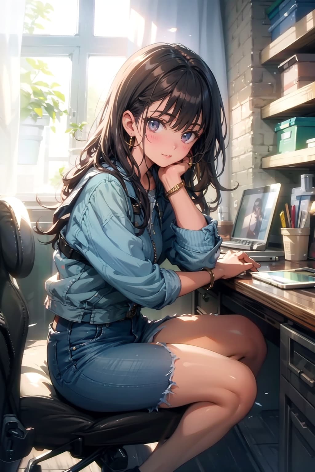 研究室で