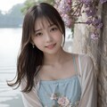 雨と紫陽花と見つめる女性 5枚目