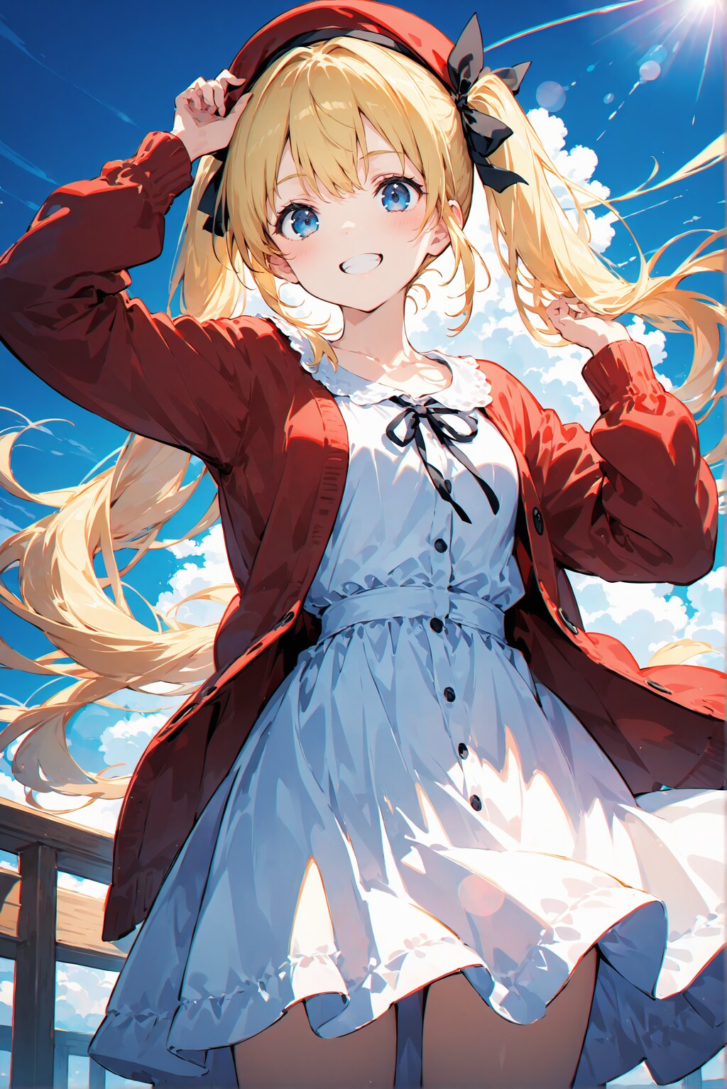 ベレー帽カーディガン