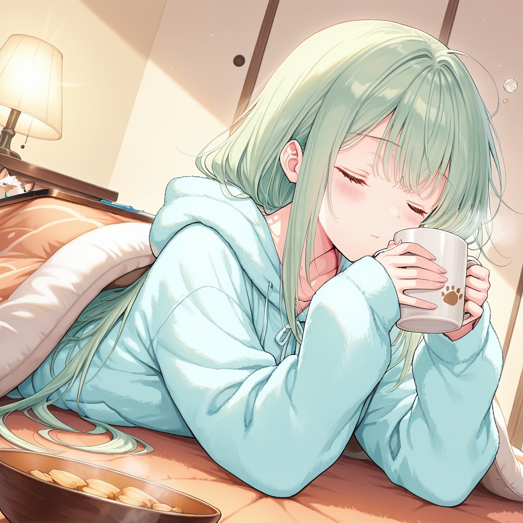 夜更けのこたつとココア