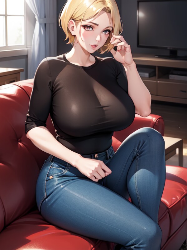 金髪美女とマイクロビキニ