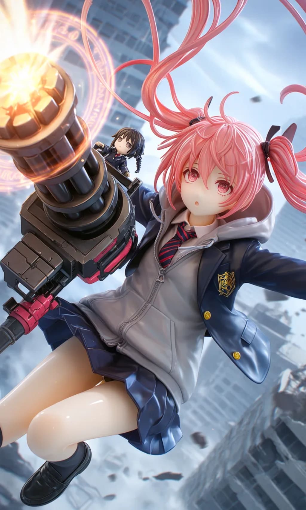 異世界制服少女達　メカ娘　ガトリングガン使いの魔法少女　アクリルドールフィギュア