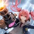 異世界制服少女達　メカ娘　ガトリングガン使いの魔法少女　アクリルドールフィギュア 6枚目