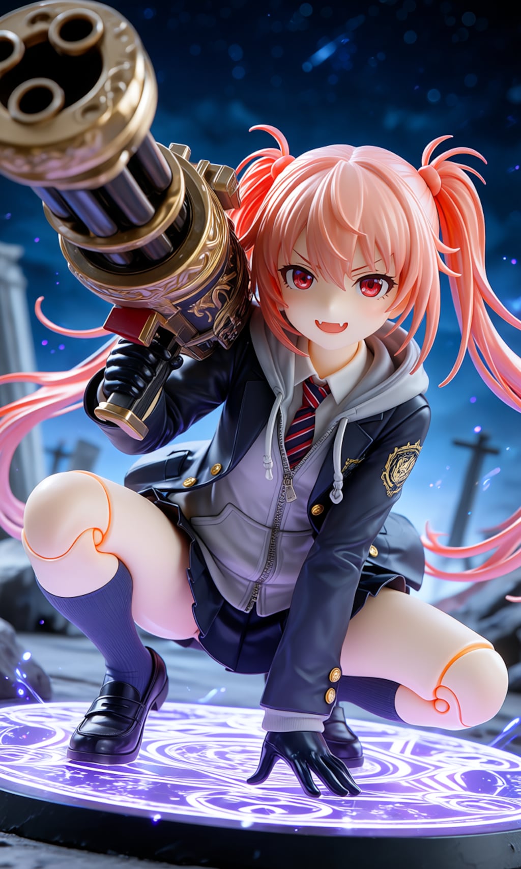 異世界制服少女達　メカ娘　ガトリングガン使いの魔法少女　アクリルドールフィギュア