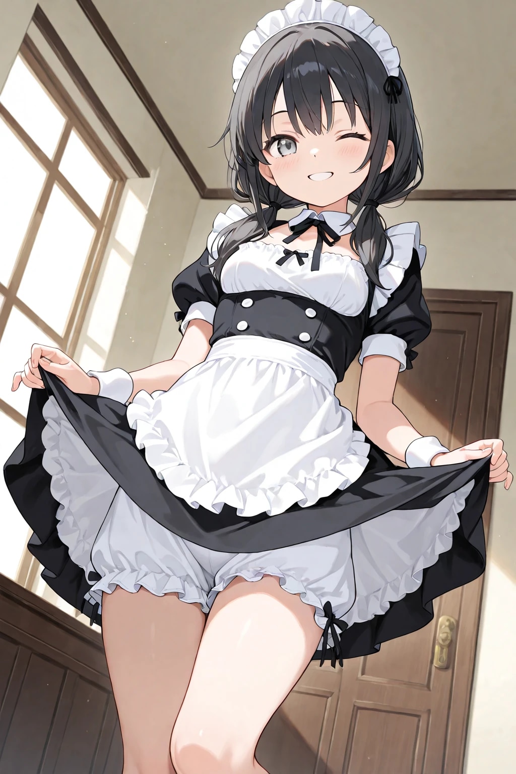 お下げちゃんのメイド服