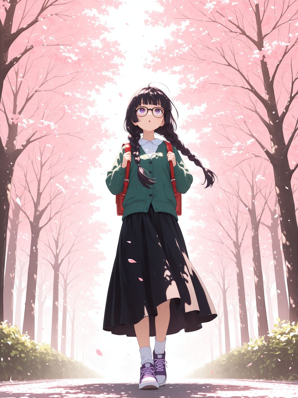 桜並木の通学路