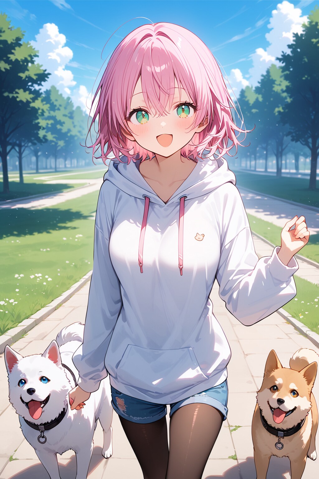 犬とお散歩李々花