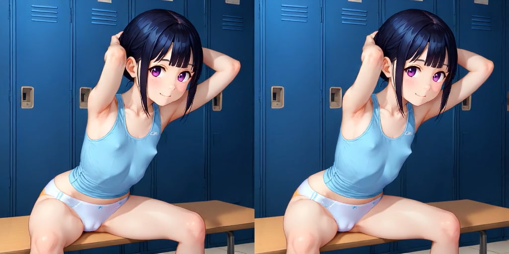 立体視・陸女っぽい胸ポチ