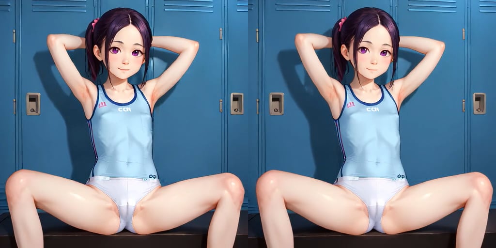 立体視・陸女っぽい胸ポチ