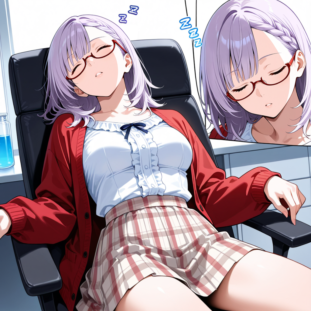 先輩！そんな恰好で寝てたら、パンツ見（え）ちゃいますよ！