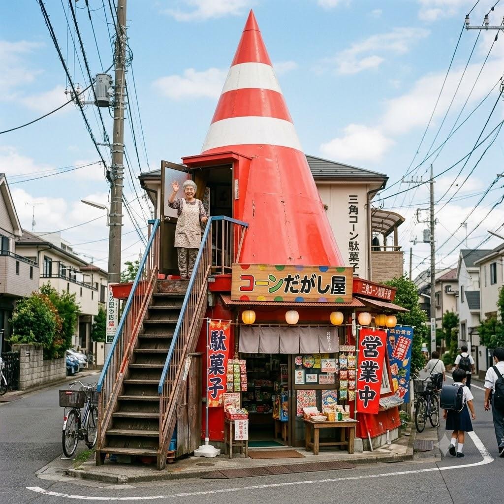 三角コーン駄菓子屋