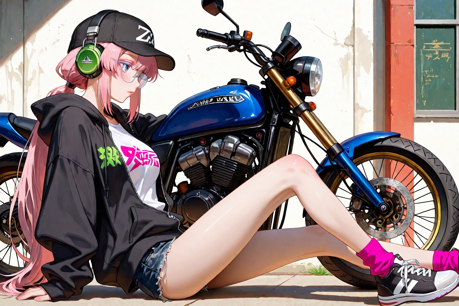 音楽を聴きながらバイクいじり